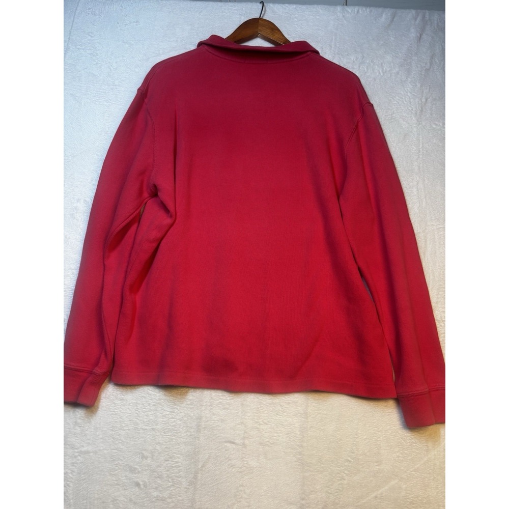 Ralph Lauren Polo Sweater Mens Large Red Pony Knit Pullover Zip Sweatshirt Faded - Picture 8 of 9